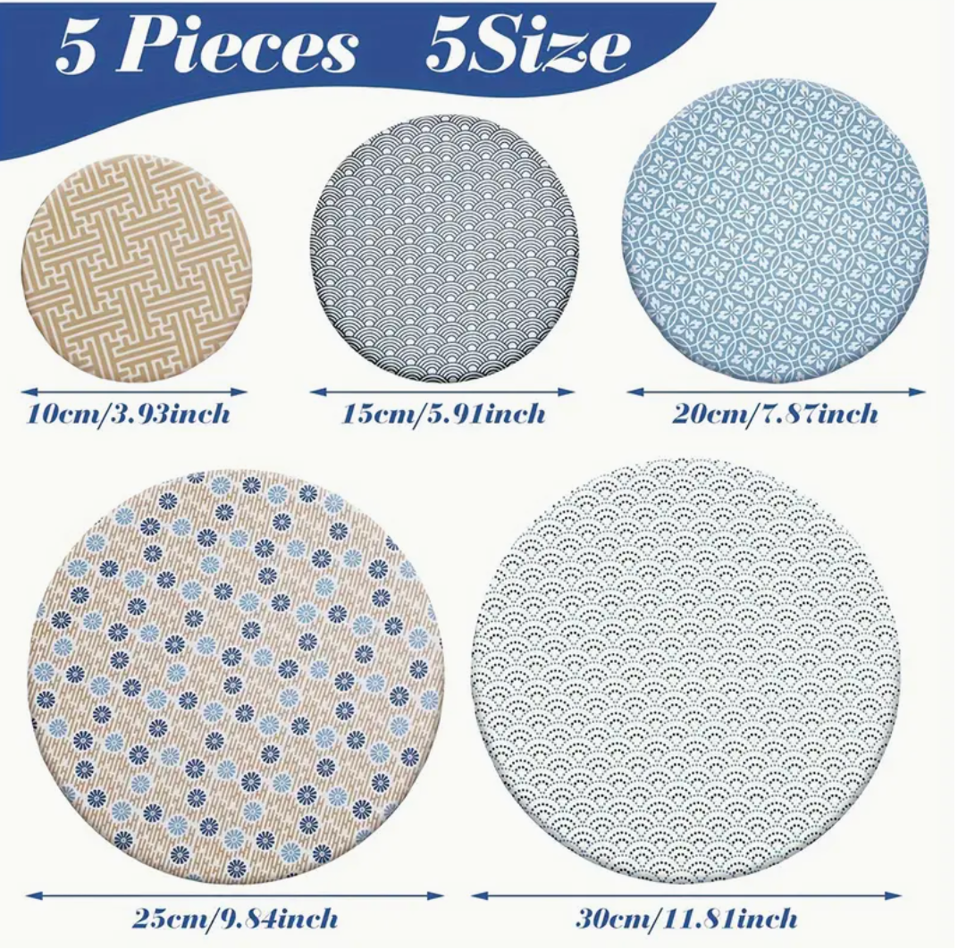 5 Piece Reusable Bowl Covers