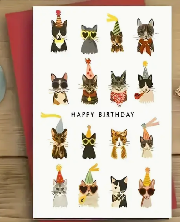 Cat Themed Birthday Card