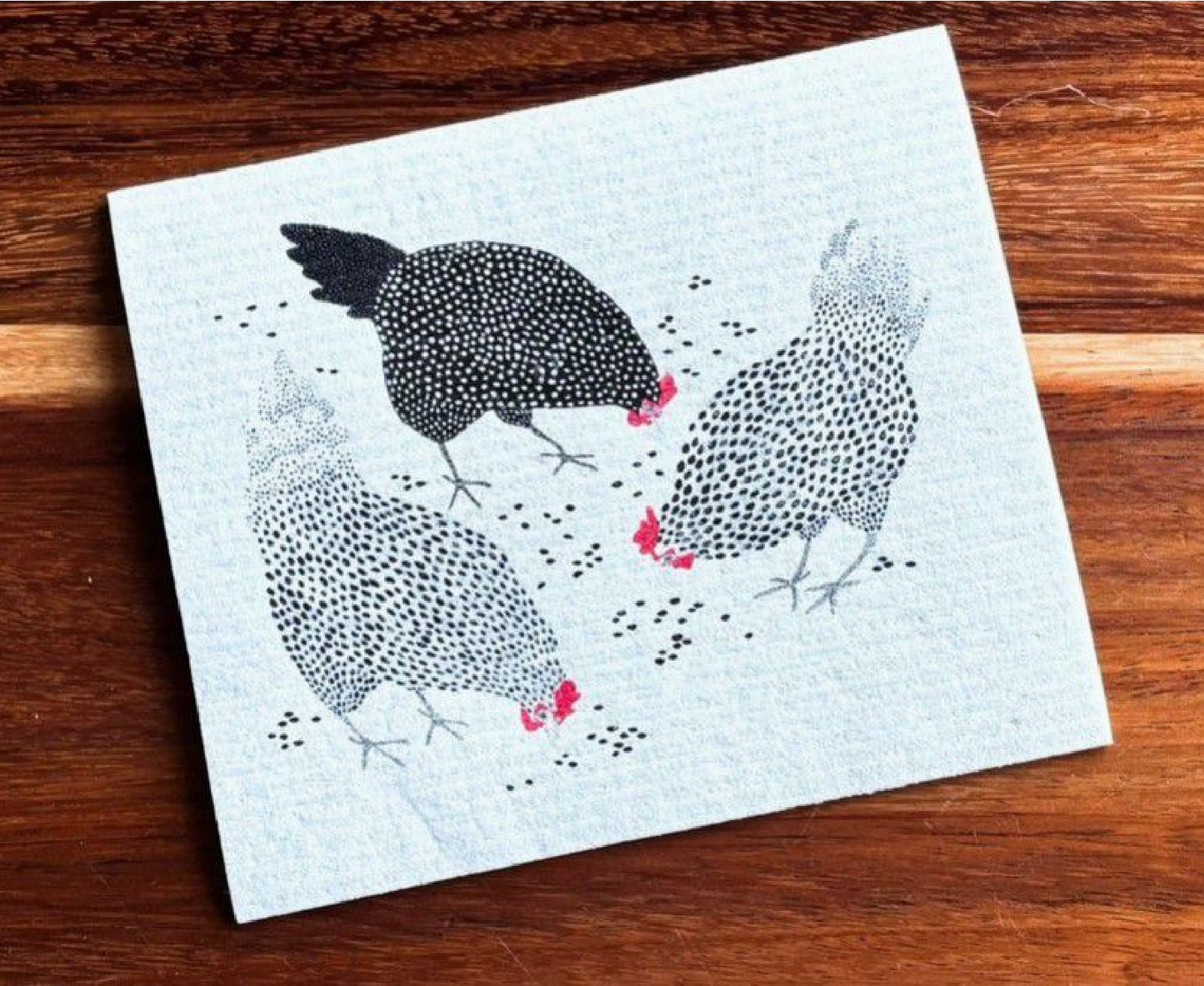 Happy Chickens Swedish Dishcloth