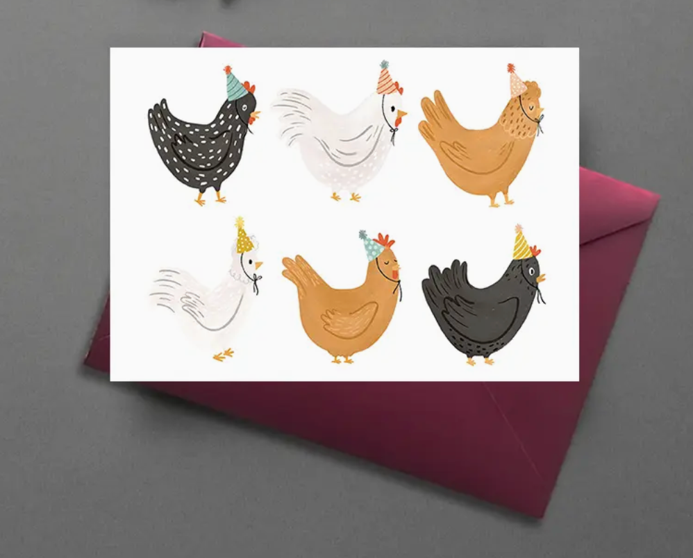 Chicken Themed Birthday Card