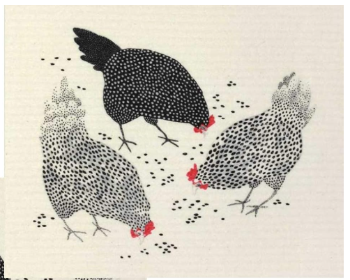 Happy Chickens Swedish Dishcloth