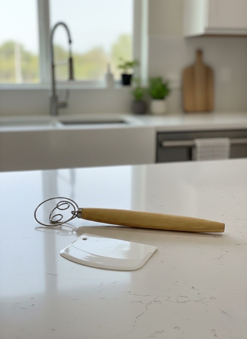 Dough Whisk & Bowl Scraper Set