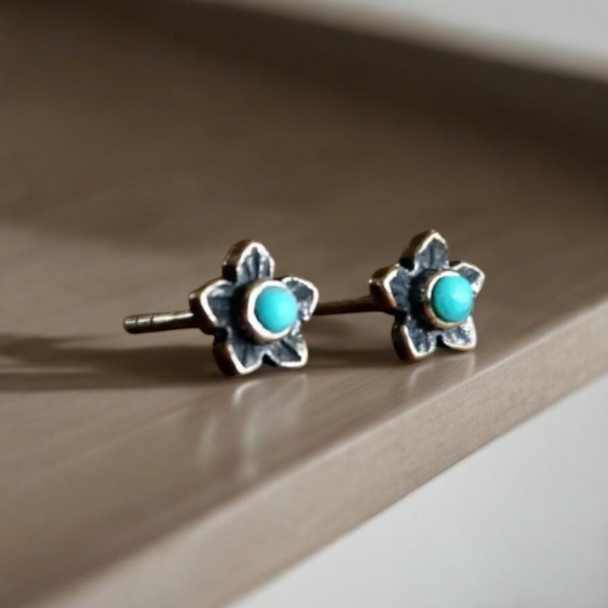 Mini Floral Turquoise Earrings