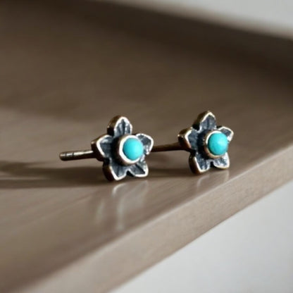 Mini Floral Turquoise Earrings