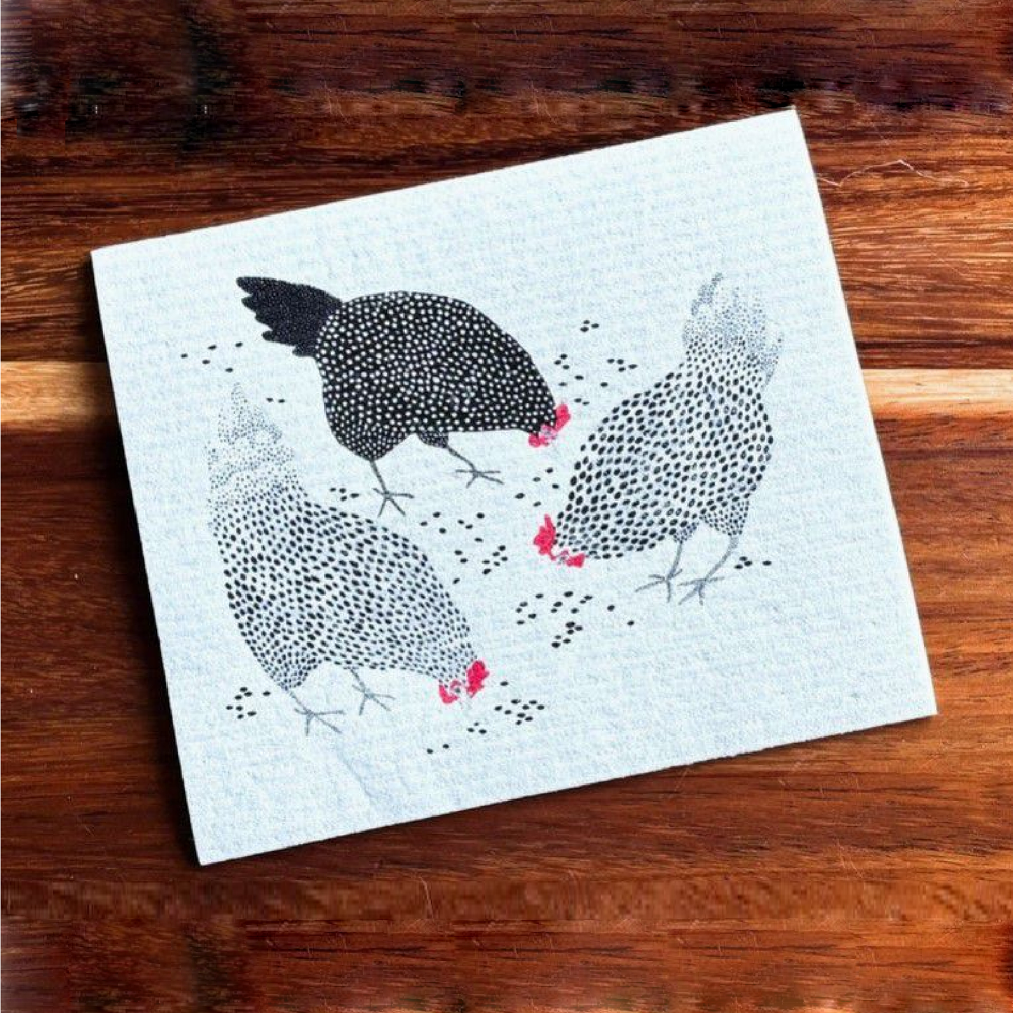 Happy Chickens Swedish Dishcloth